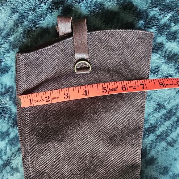 PUMA Vtg Y2K Leather Tweeded Chocolate Brown Wedge to the Knee Boots, size 6 - Picture 9 of 13